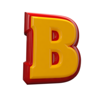 Text A to Z 3d style with color red png