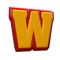 Text A to Z 3d style with color red png