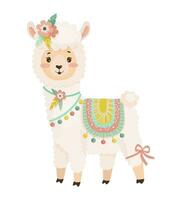 Illustration of a cute Llama vector