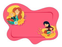 Vector Banner with illustrations of happy family