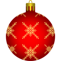red christmas ball with snowflakes. png