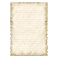 old paper with a border on transparent background. png