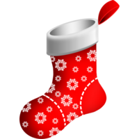 Red Christmas stocking on transparent background. png