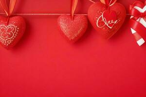 valentine's day decoration background. AI Generative Pro Photo