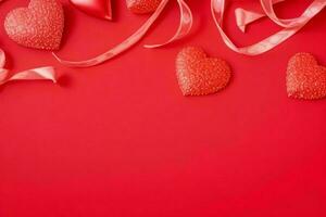 valentine's day decoration background. AI Generative Pro Photo