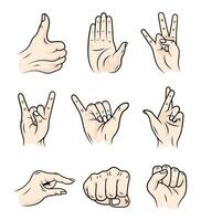 Vector Illustrations of Hand Gestures