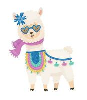 Illustration of a cute Llama vector