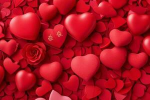 valentine's day decoration background. AI Generative Pro Photo