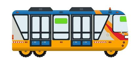 Vector flat illustration of bus on white isolated background.