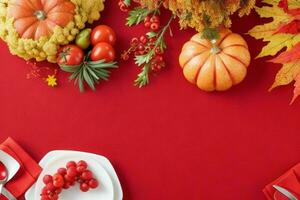 Thanks giving decoration background. AI Generative Pro Photo