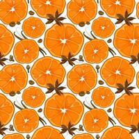 Seamless pattern with orange and grapefruit vector