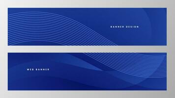 set of banner with abstract blue background vector