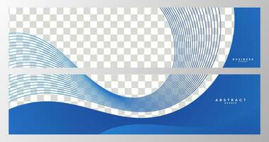 set of banner with abstract modern blue organic background vector