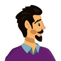 vector plano ilustración de retrato de hombre. avatar de masculino en un blanco aislado antecedentes.