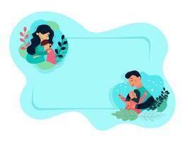 Vector Banner with illustrations of happy family