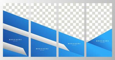 set of brochure with abstract modern blue organic background vector