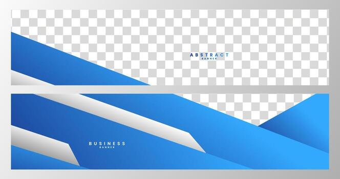 set of banner with abstract geometric blue background vector
