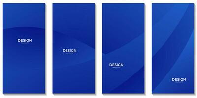 set of brochures with abstract blue background vector