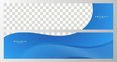 set of banner with abstract modern blue organic background vector