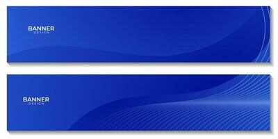 set of banner with abstract blue background vector