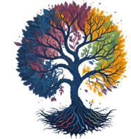 Image of a tree of life , no background , ai generated png