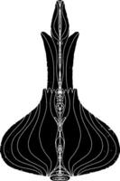 a black and white drawing of a large vase vector