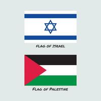 Flag of Israel and Palestine vector illustration.