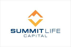 mountain summit in the form of a modern vector logo