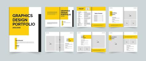 Modern Graphics design portfolio template or portfolio layout design or portfolio brochure design vector