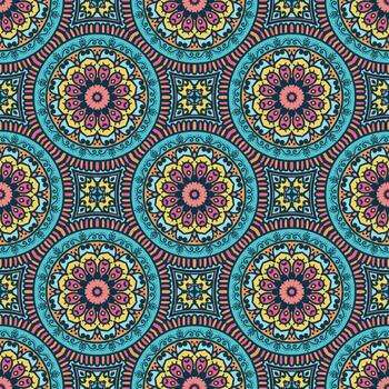 Mandala Seamless Pattern with Ethnic Vibes vector