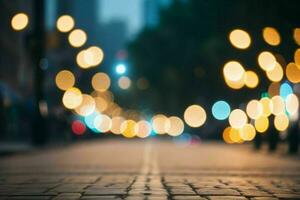 bokeh light on the street background. AI Generative Pro Photo