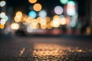 bokeh light on the street background. AI Generative Pro Photo