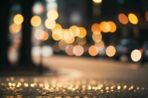 bokeh light on the street background. AI Generative Pro Photo