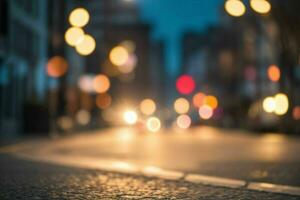 bokeh light on the street background. AI Generative Pro Photo