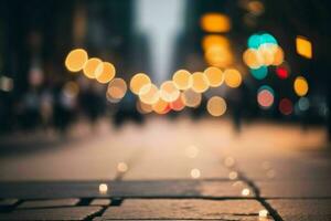 bokeh light on the street background. AI Generative Pro Photo