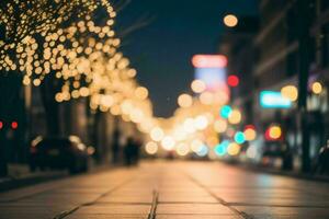 bokeh light on the street background. AI Generative Pro Photo