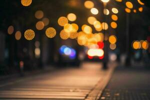 bokeh light on the street background. AI Generative Pro Photo