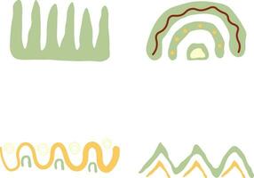 Abstract African Shape With Doodle Design Style. Vector Illustration Set.