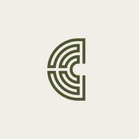 línea letra C logo vector
