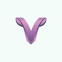 Letter V Logo with Bull vector