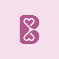 B logo with Heart vector