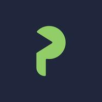 minimalist letter P logo vector