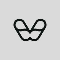 Minimalist letter W logo vector