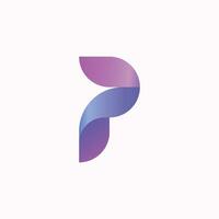 Gradient letter P logo vector