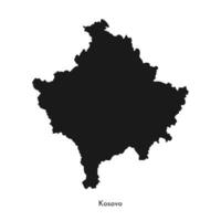 Vector isolated simplified illustration icon with black silhouette of Kosovo map. White background.