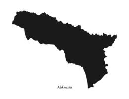 Vector isolated illustration of simplified map - Abkhazia. Black silhouette. White background.