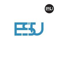 letra esu monograma logo diseño vector