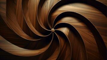 Wood marquetry wall parquet, abstract pattern background, Generative AI illustration photo