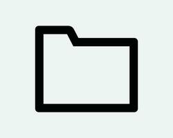 carpeta contorno icono documento línea símbolo sencillo plano archivo firmar almacenamiento archivo computadora aplicación papel organizar portafolio negro blanco forma eps vector