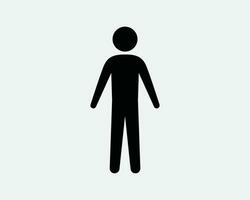 Man Icon Male Gender Toilet Bathroom Restroom Boy Stick Figure Silhouette Stand Member Avatar Black White Shape Line Outline Sign Symbol EPS Vector